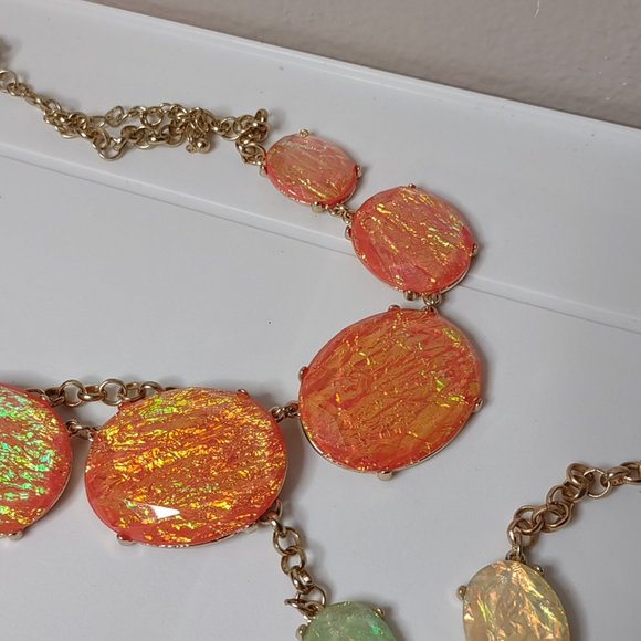 Set Of 3 Colorful Plastic And Metal Necklaces Adjustable 18 To 20 Inches Long - Picture 7 of 14